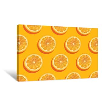 Image of Slices Of Fresh Orange Summer Background Canvas Print