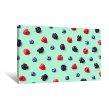 Image of Colorful Fruit Pattern Of Wild Berries Canvas Print