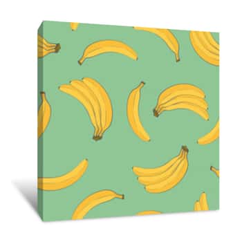 Image of Seamless Pattern Of Ripe Yellow Bananas Canvas Print