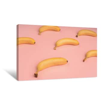 Image of Bananas On A Colored Background Canvas Print