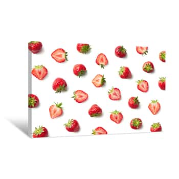 Image of Pattern Of Fresh Strawberries Canvas Print