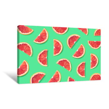 Image of Fruit Pattern Of Grapefruit Slices Canvas Print