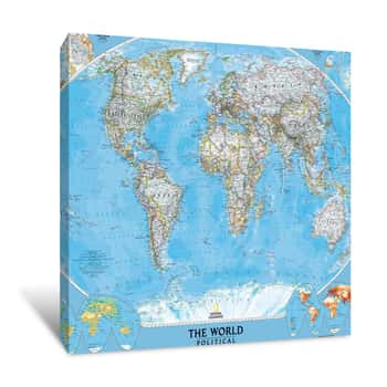 Image of World Map (Political) Canvas Print