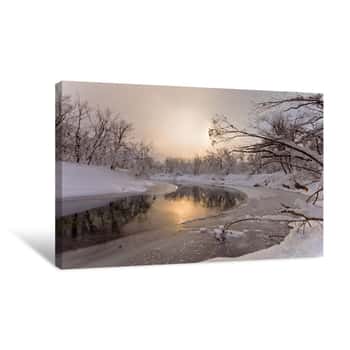 Image of River Winter Sunrise Canvas Print