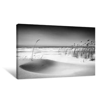Image of Black And White Beach Canvas Print