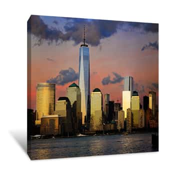 Image of Lower Manhattan Sunset Canvas Print