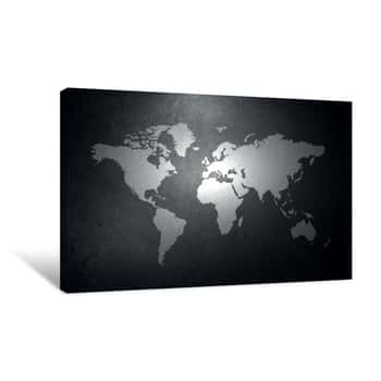 Image of World Map on Concrete Canvas Print