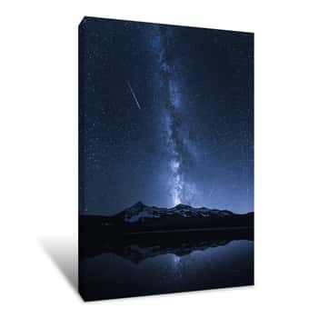 Image of Galaxies Over The Mountains Canvas Print
