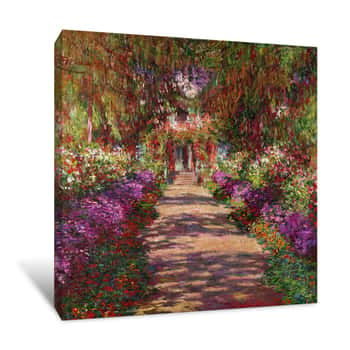 Image of Pathway in Monet\'s Garden Canvas Print