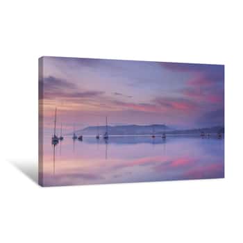 Image of Pink And Purple Morning Lake Canvas Print