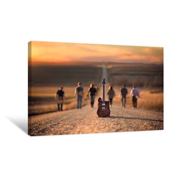 Image of Guitar On The Road Canvas Print