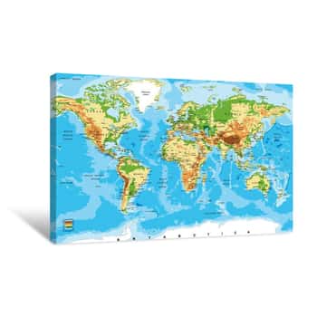 Image of Colorful World Map Vector Canvas Print