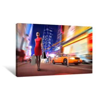 Image of Lady In The City Canvas Print