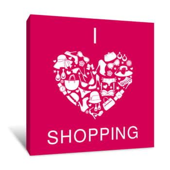 Image of I Love Shopping Canvas Print