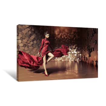 Image of The Lady In Red Canvas Print