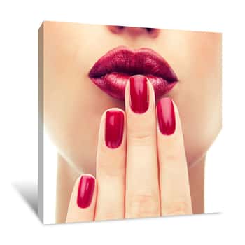 Image of Red Metal Lipstick Canvas Print