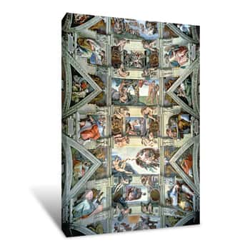 Image of Sistine Chapel Ceiling and Lunettes Canvas Print