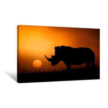 Image of Rhino Sunrise Canvas Print