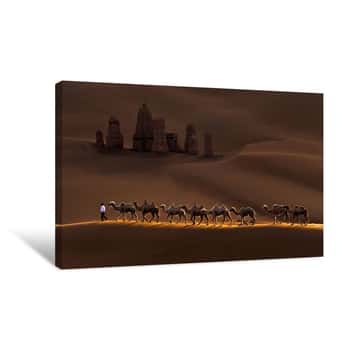 Image of Castle and Camels Canvas Print