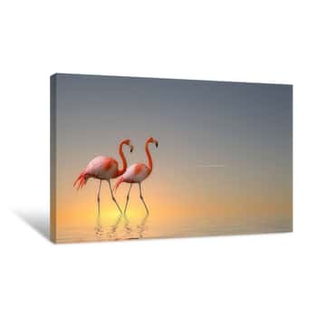 Image of Flamingos Serenity Canvas Print