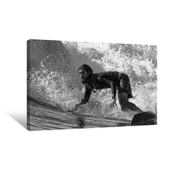Image of Surfers Cloud Of Waves Canvas Print
