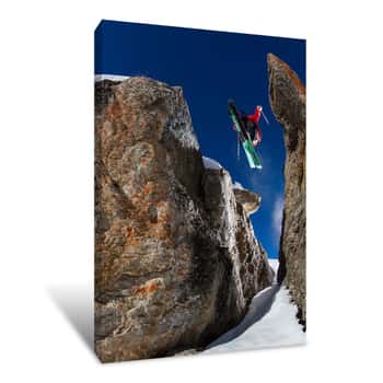 Image of Skiing Over An Aisle of Snow Canvas Print