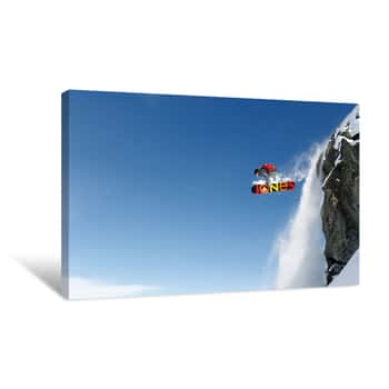 Image of Snowboarding Jumping High Canvas Print