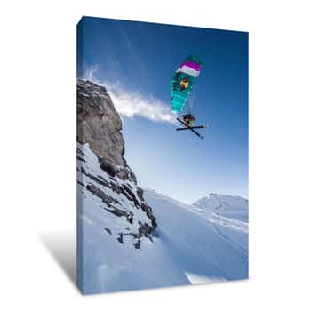 Image of Kite Skiing Canvas Print