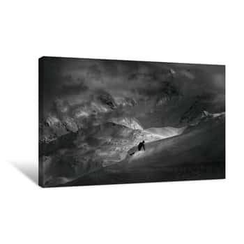 Image of Lone Snowboarder Canvas Print