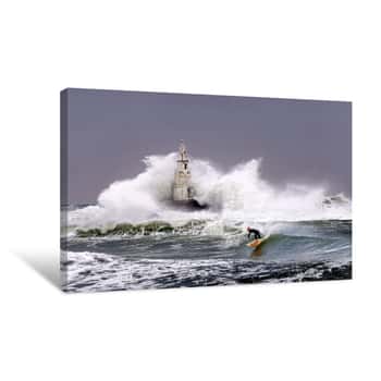 Image of Surfing Through The Waves Canvas Print