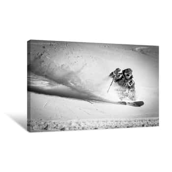 Image of Skier Snow Slide Canvas Print