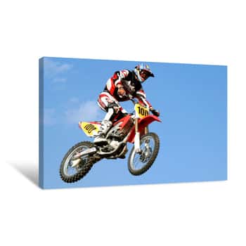 Image of Red Motocross In The Sky Canvas Print