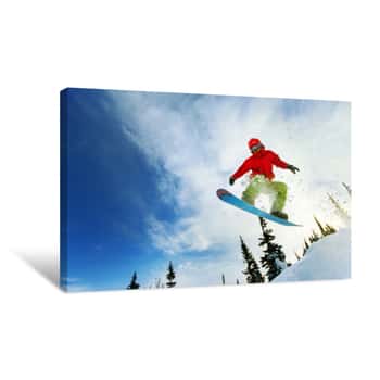 Image of Snowboarder Jumping Canvas Print