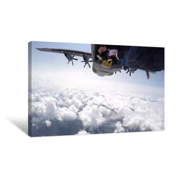 Image of Wingsuit Exit From C130J Hercules Canvas Print