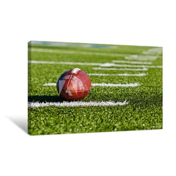 Image of American Football On Field Canvas Print