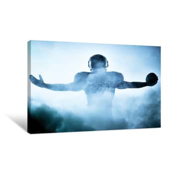 Image of American Football Player Silhouette Canvas Print