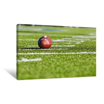Image of Football On Yardage Line Canvas Print