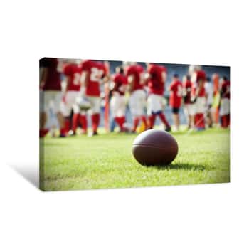 Image of Close Up On An American Football Ball Canvas Print