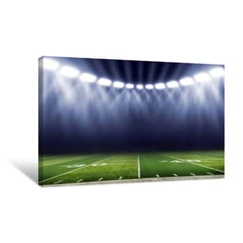 Image of American Football Stadium Low Angle Field View Canvas Print