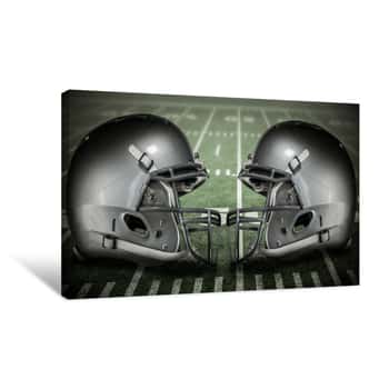 Image of Composite Image Of American Football Helmet Canvas Print