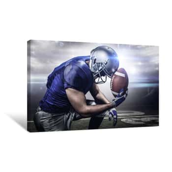 Image of Composite Image Of Upset American Football Player With Ball Canvas Print