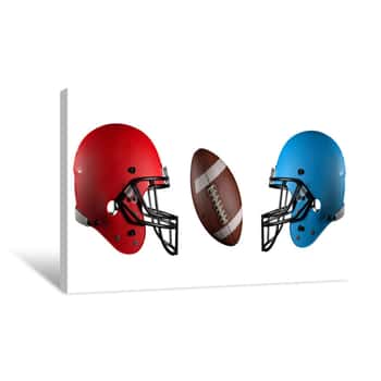 Image of American Football Helmet And Ball Canvas Print