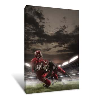 Image of The American Football Players In Action Canvas Print