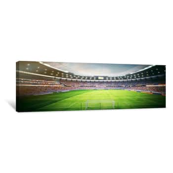 Image of Fussball Stadion Am Nachmittag - Soccer Stadium At The Afternoon Canvas Print