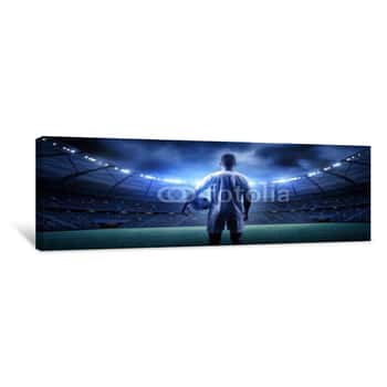 Image of The Football Player In The Stadium Canvas Print