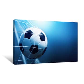 Image of Soccer Ball In Goal Canvas Print
