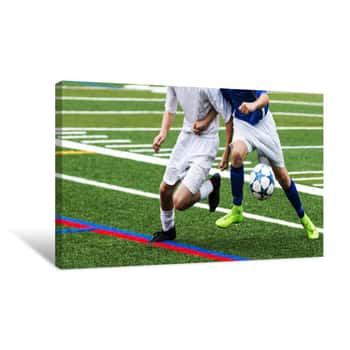 Image of Two Soccer Players Fight For The Ball Canvas Print