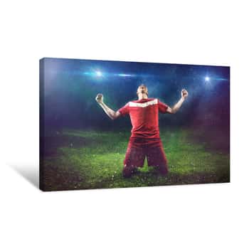 Image of Victorious Soccer Player Canvas Print