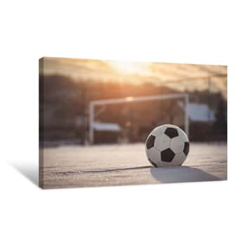 Image of Soccer Sunset At Winter Canvas Print