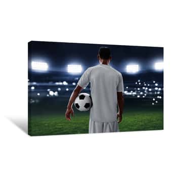 Image of Soccer Player Holding Soccer Ball Canvas Print